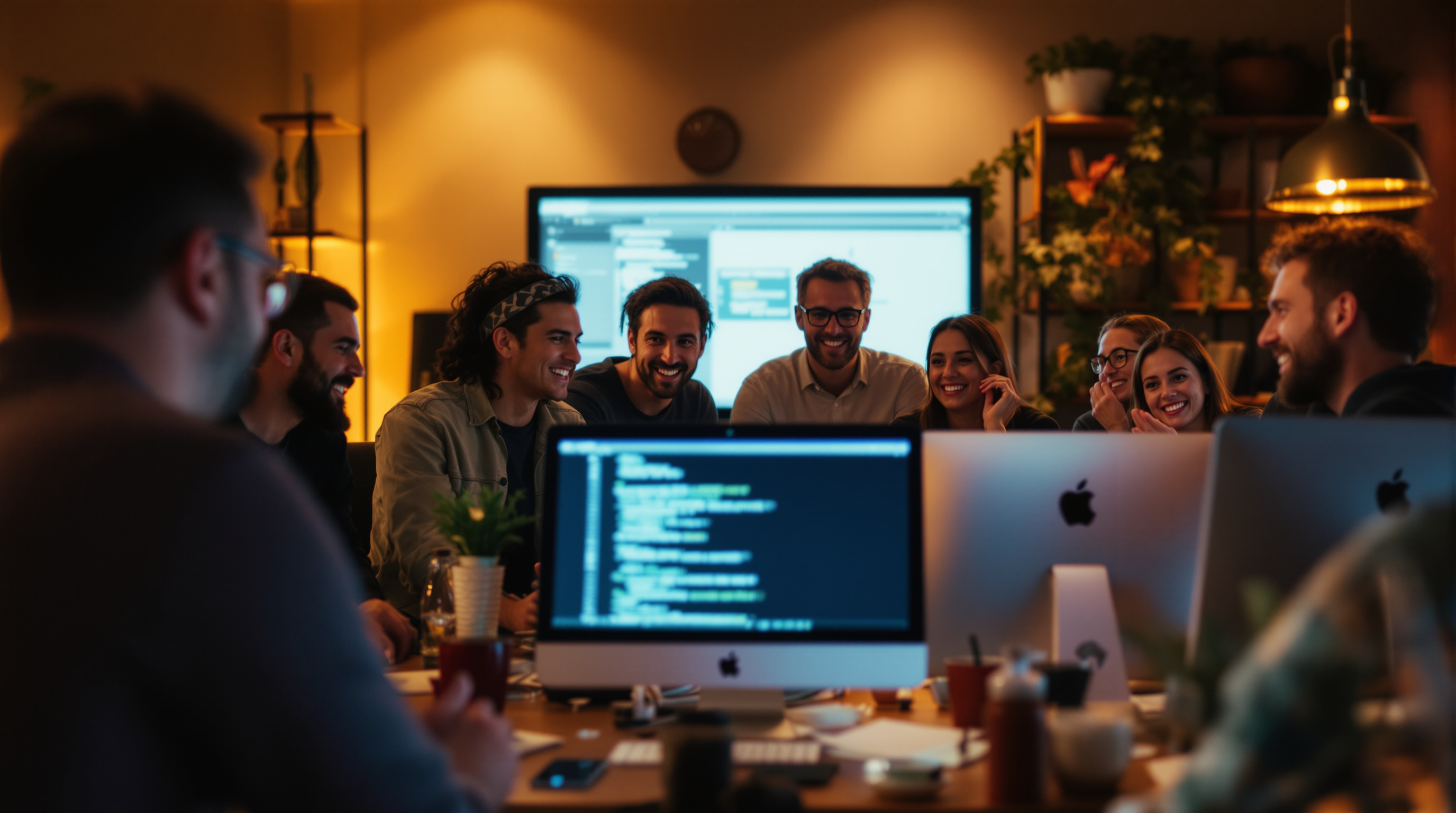 SDMUG members at a community meeting discussing Mac technology